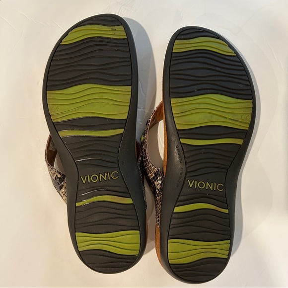 VIONIC Women Florianna Sandal, Sz 8 Cork Beaded Flip Flops - Picture 5 of 8